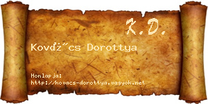 Kovács Dorottya névjegykártya